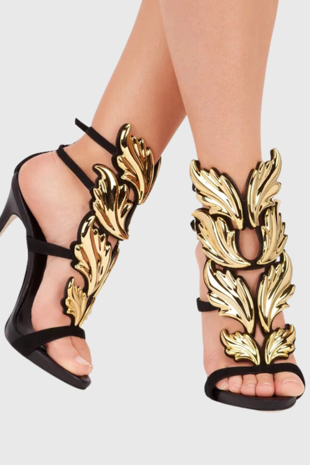 Kirby Mirrored Wing Sandals - Black