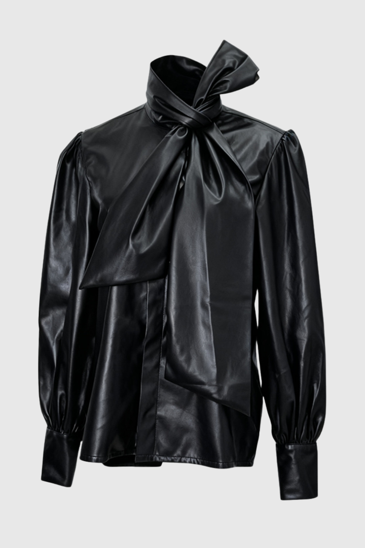 Lagina Leather Bow Blouse