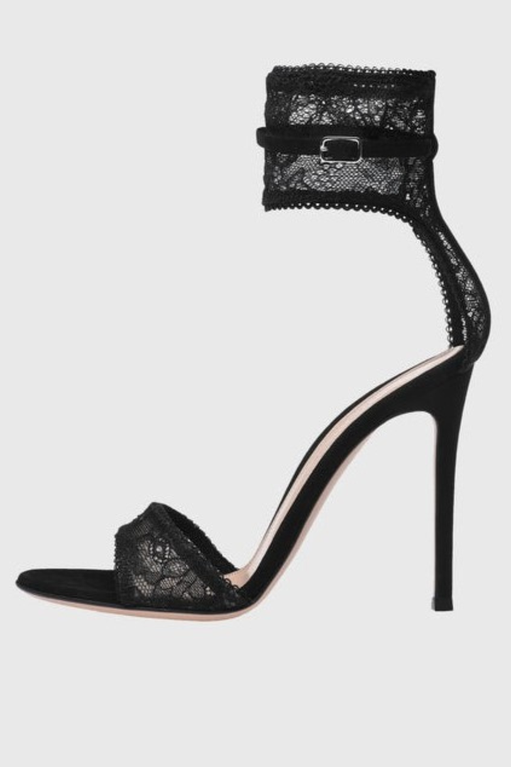 Lagoma Lace Strap Sandals - Black