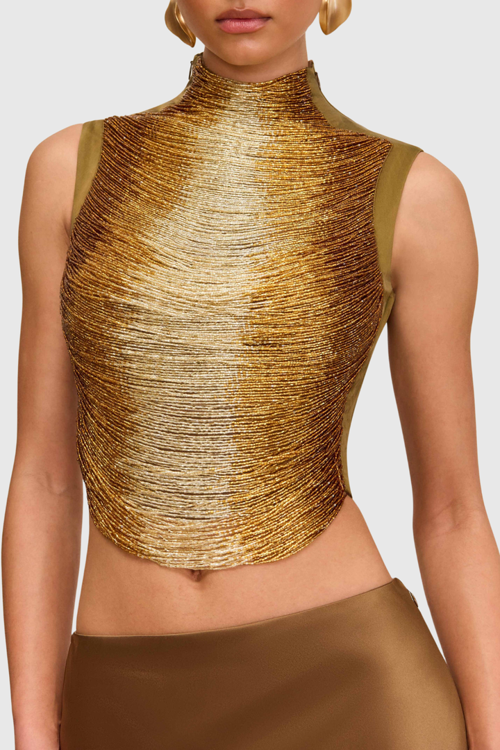 Laikla Fringe Sleeveless Top - Gold