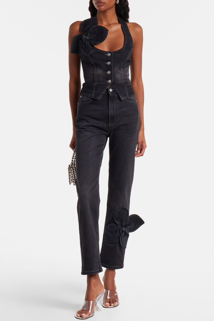 Laneya Floral Denim Top & Jeans Set