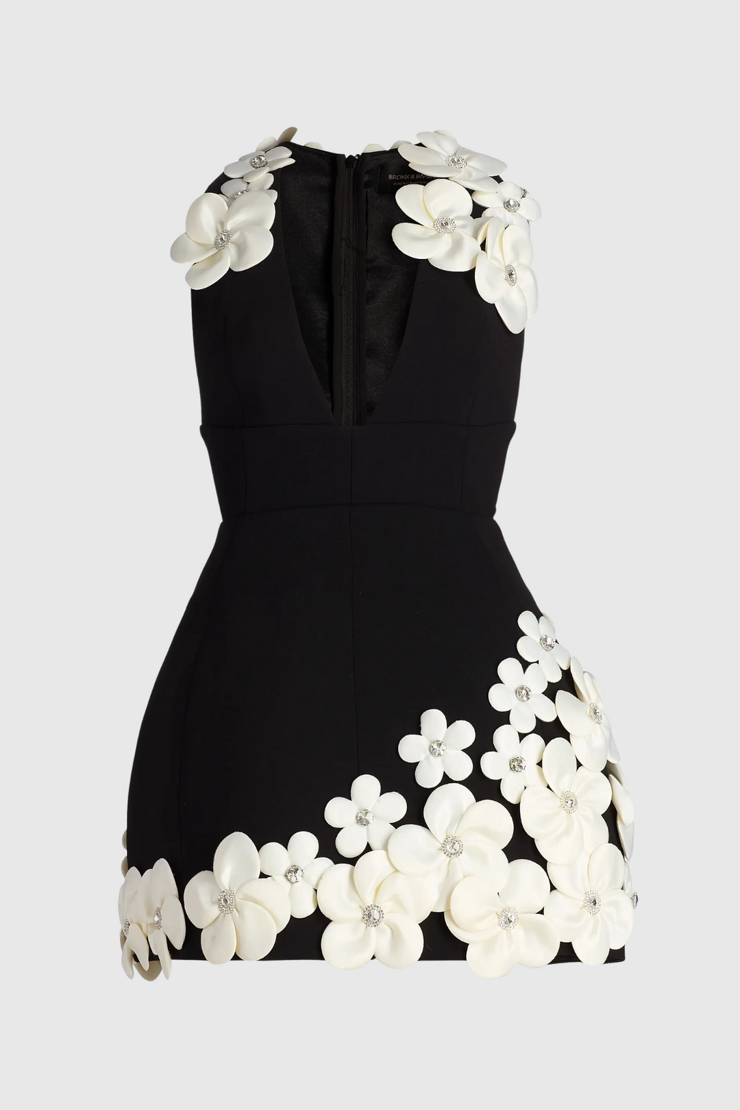 Lavonte Floral Appliqué Mini Bandage Dress
