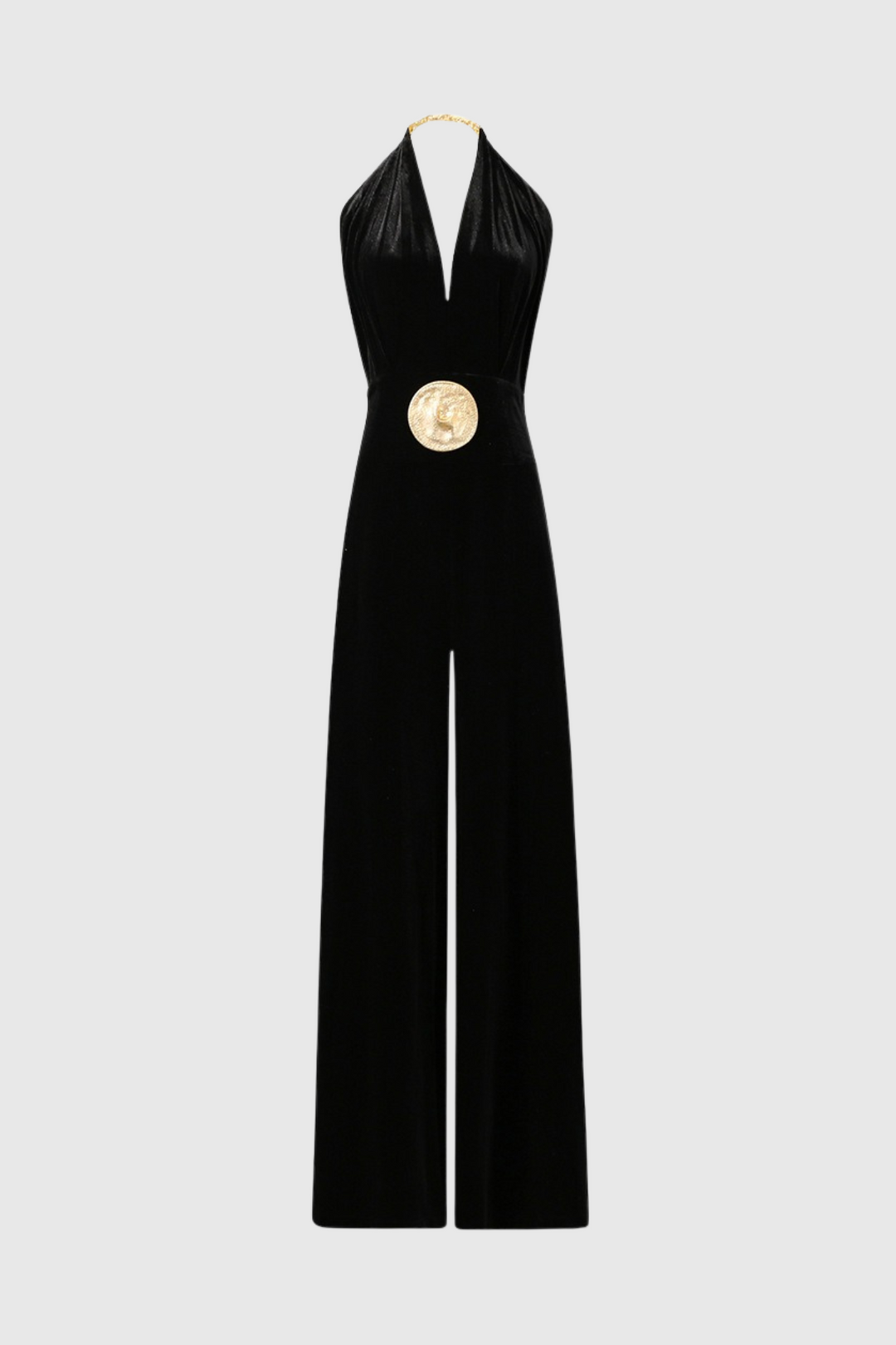 Leiba Halter Velvet Jumpsuit - Brown