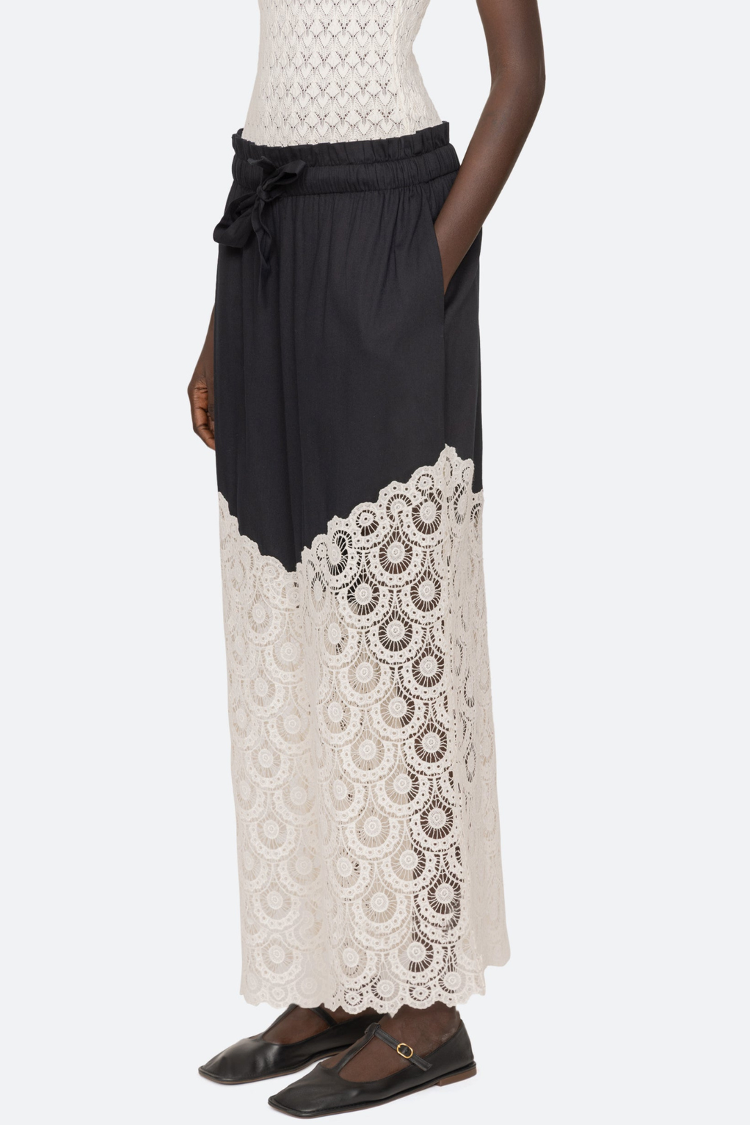 Lidoia Lace Panel Pants