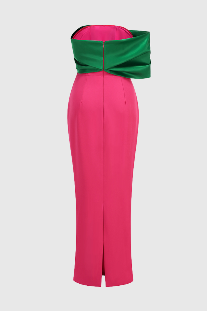 Lukas Strapless Contrast Maxi Dress