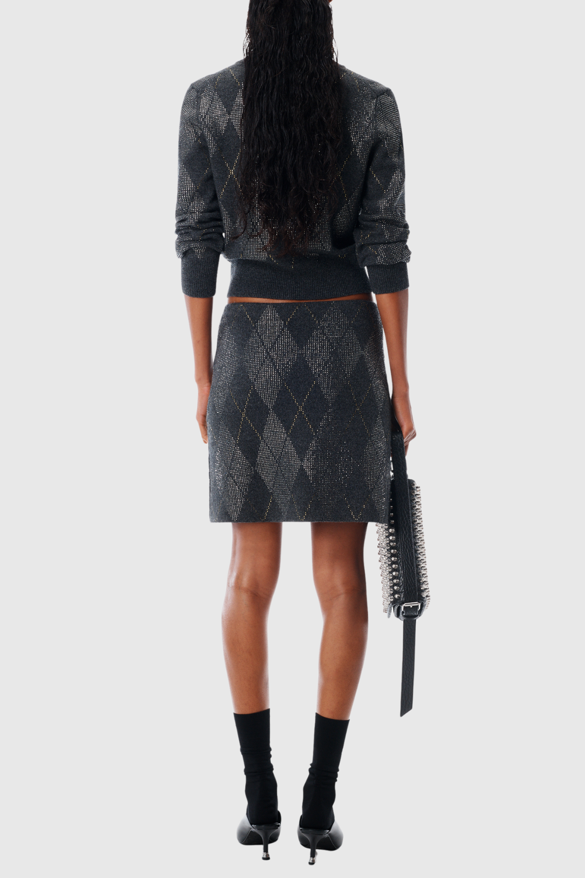 Lunet Argyle Crystal Embellished Mini Skirt