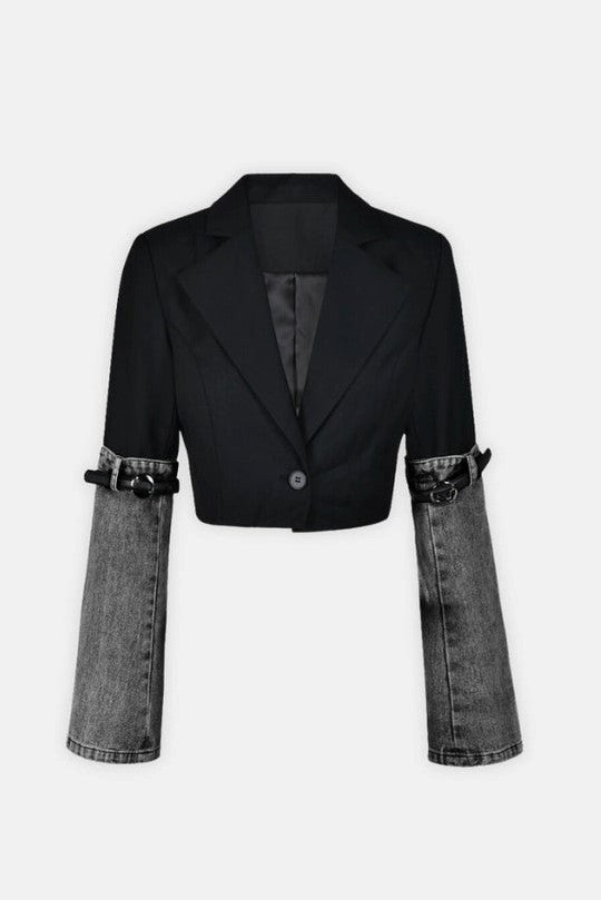 Madilyn Patchwork Denim Blazer
