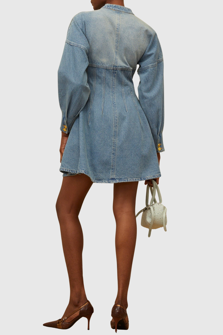 Manya Corset Denim Mini Dress