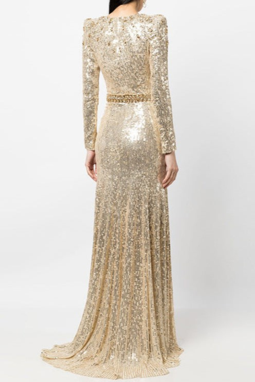 Maret Sequin Embellished Maxi Dress - Gold