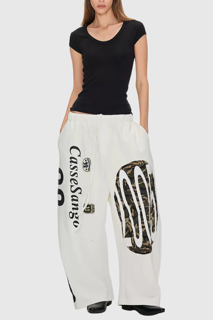 Meilani Deconstructed Patchwork Pants - White