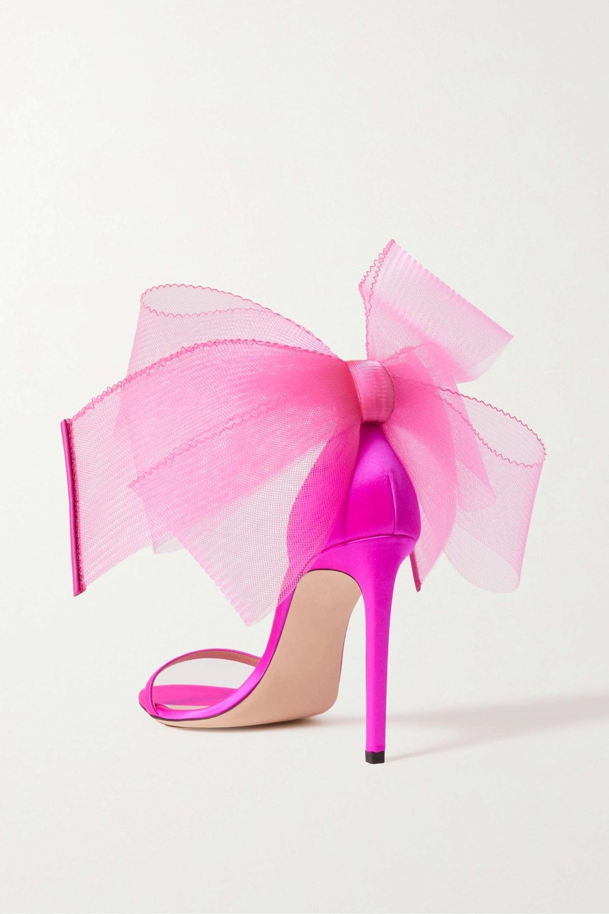 Miranda Bow-embellished Satin Sandals - Pink