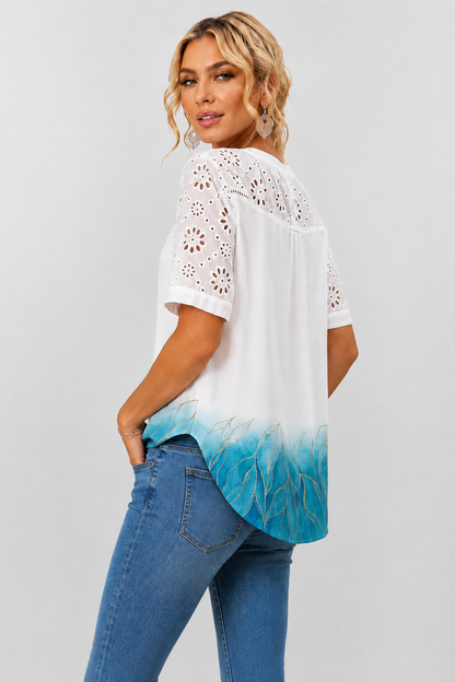 Annelise | Casual Lace Printed Blouse