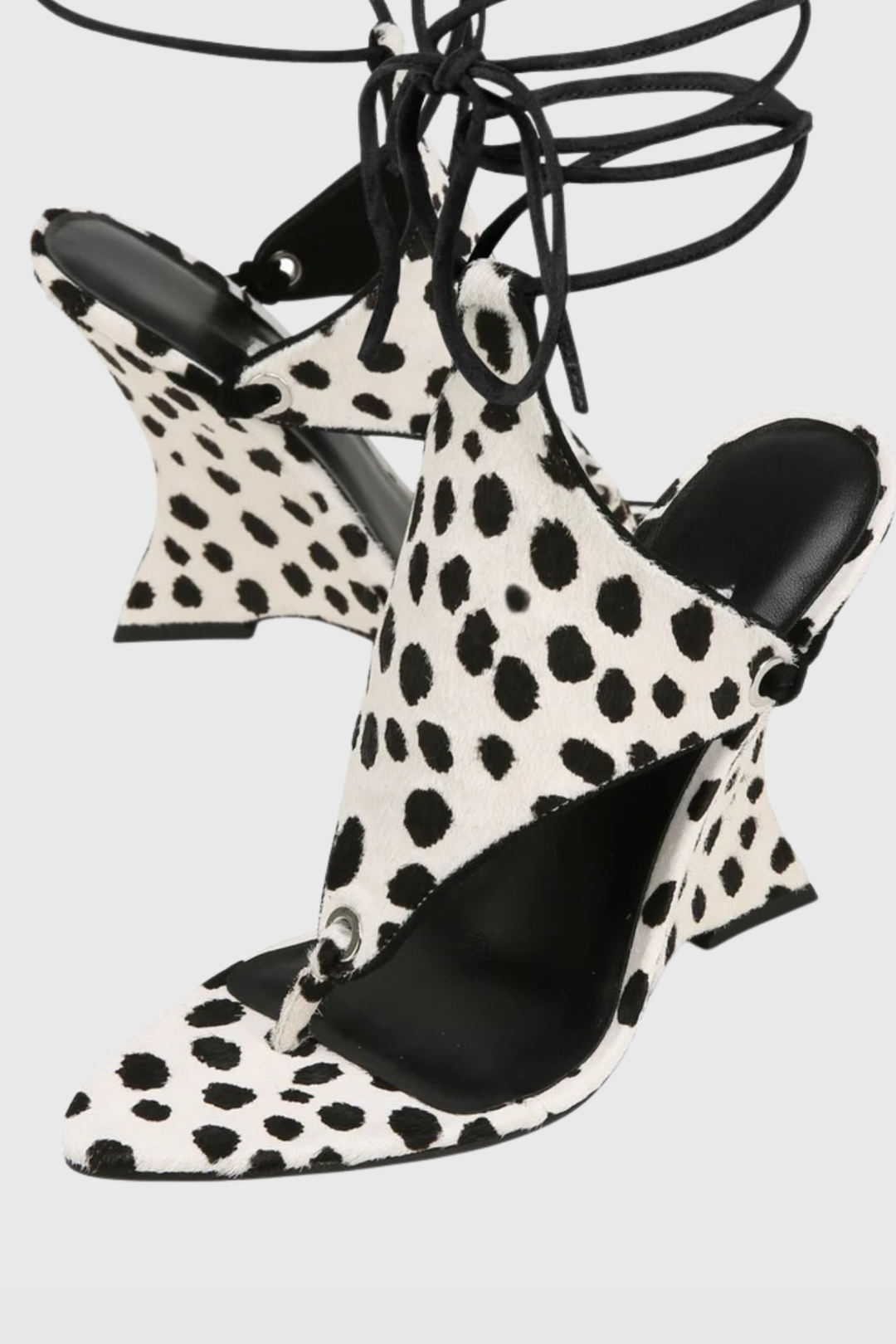 Nicoya Lace Up Wedge Sandals - White