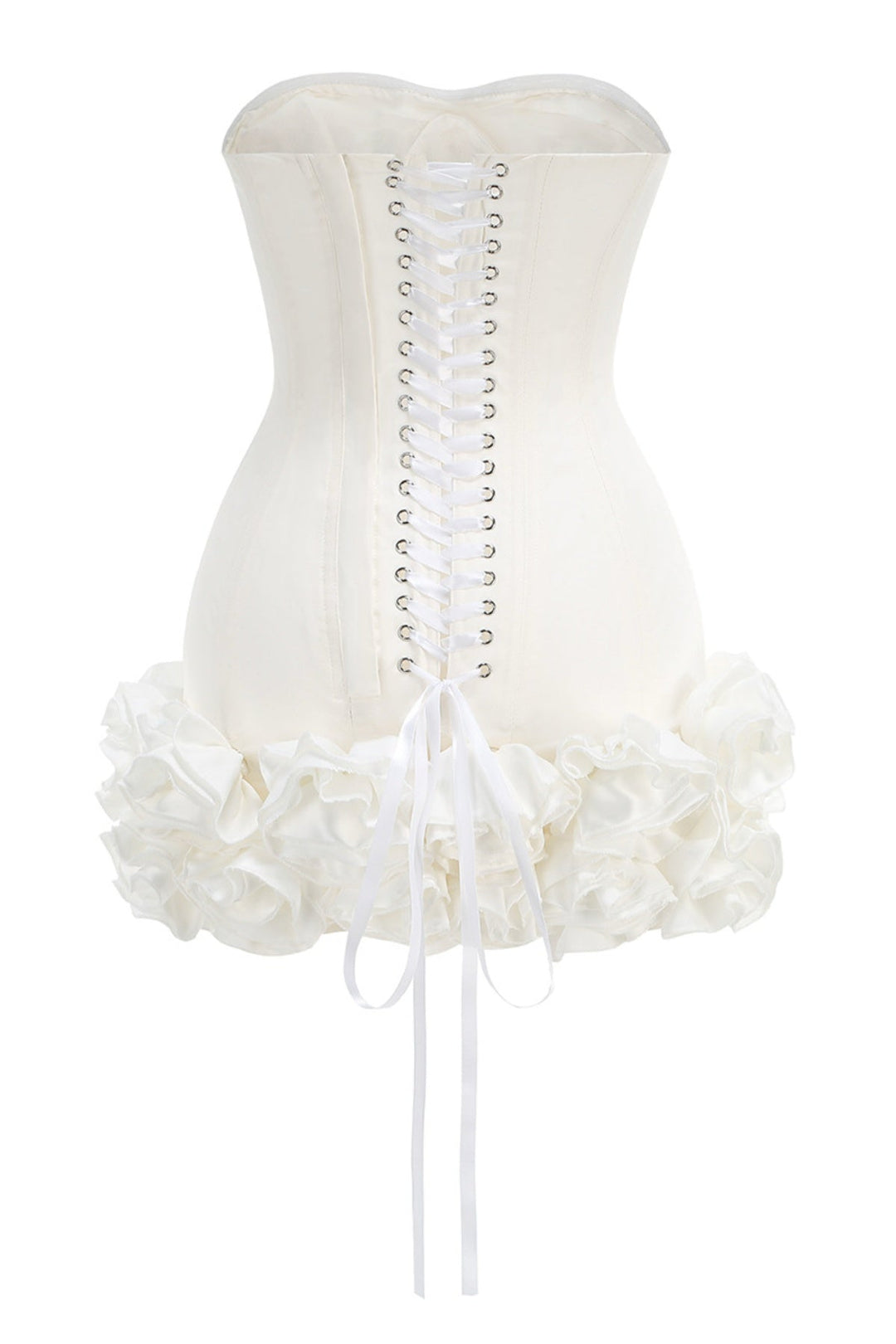 Nuala Strapless Floral Mini Dress - White