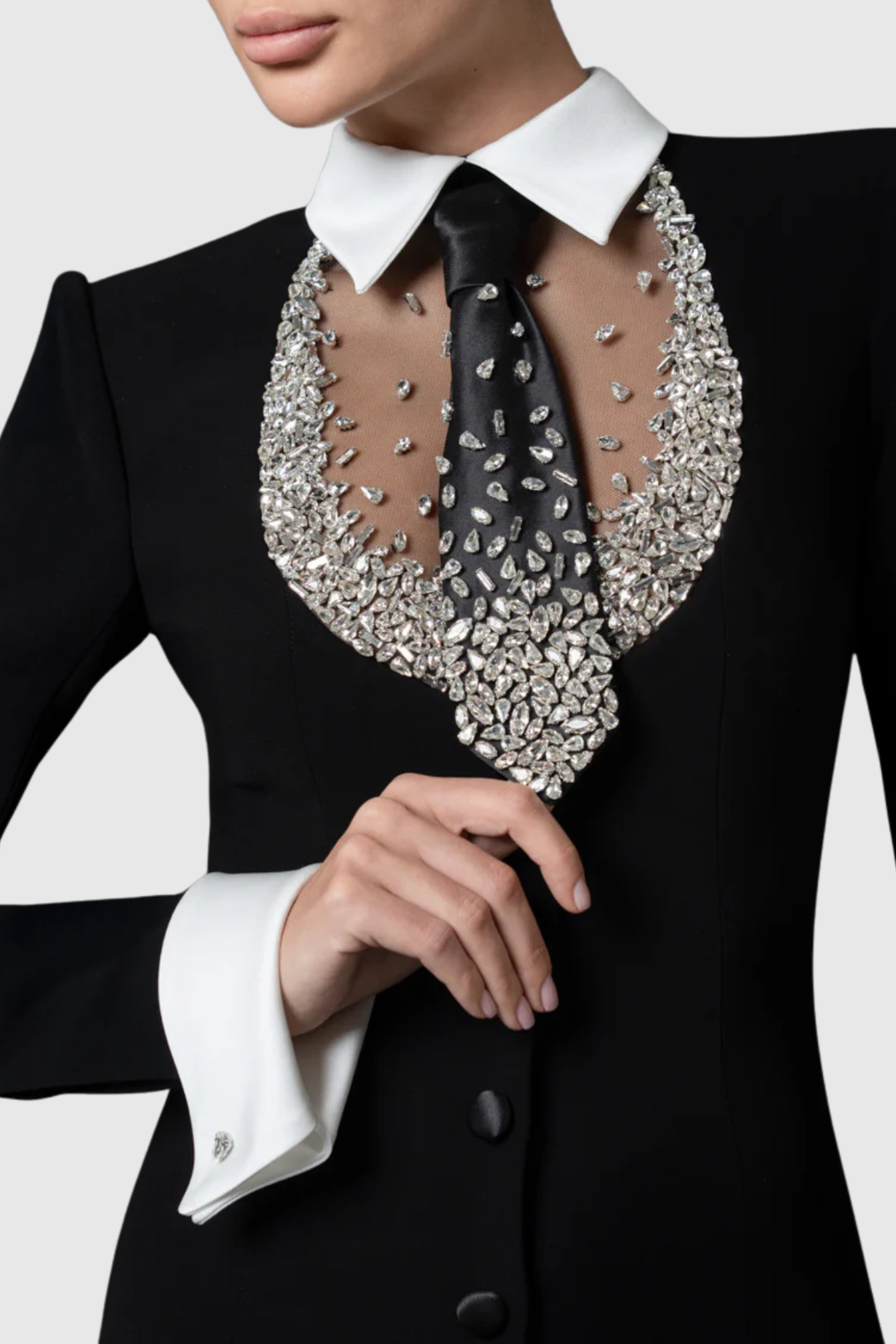 Oienna Tie Crystal Embellished Maxi Dress