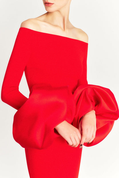 Olindan Off Shoulder Maxi Dress - Red