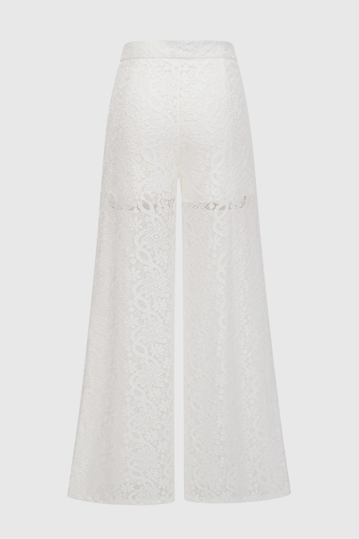 Orlaith Floral Lace Top & Pants Set - White