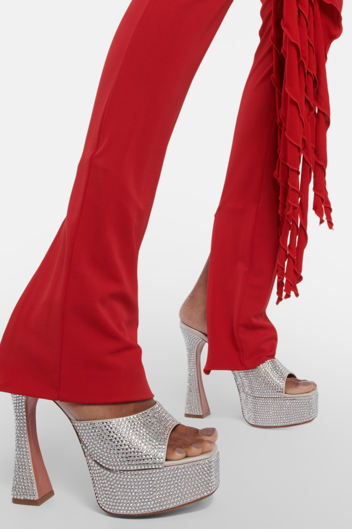 Parvati Crystal Embellished Platform Mules - Silver
