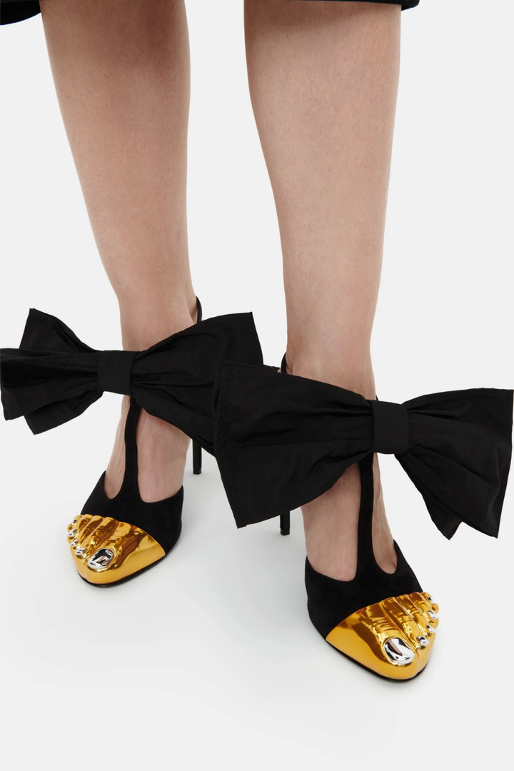 Peonza Gold Toes Bow Sandals