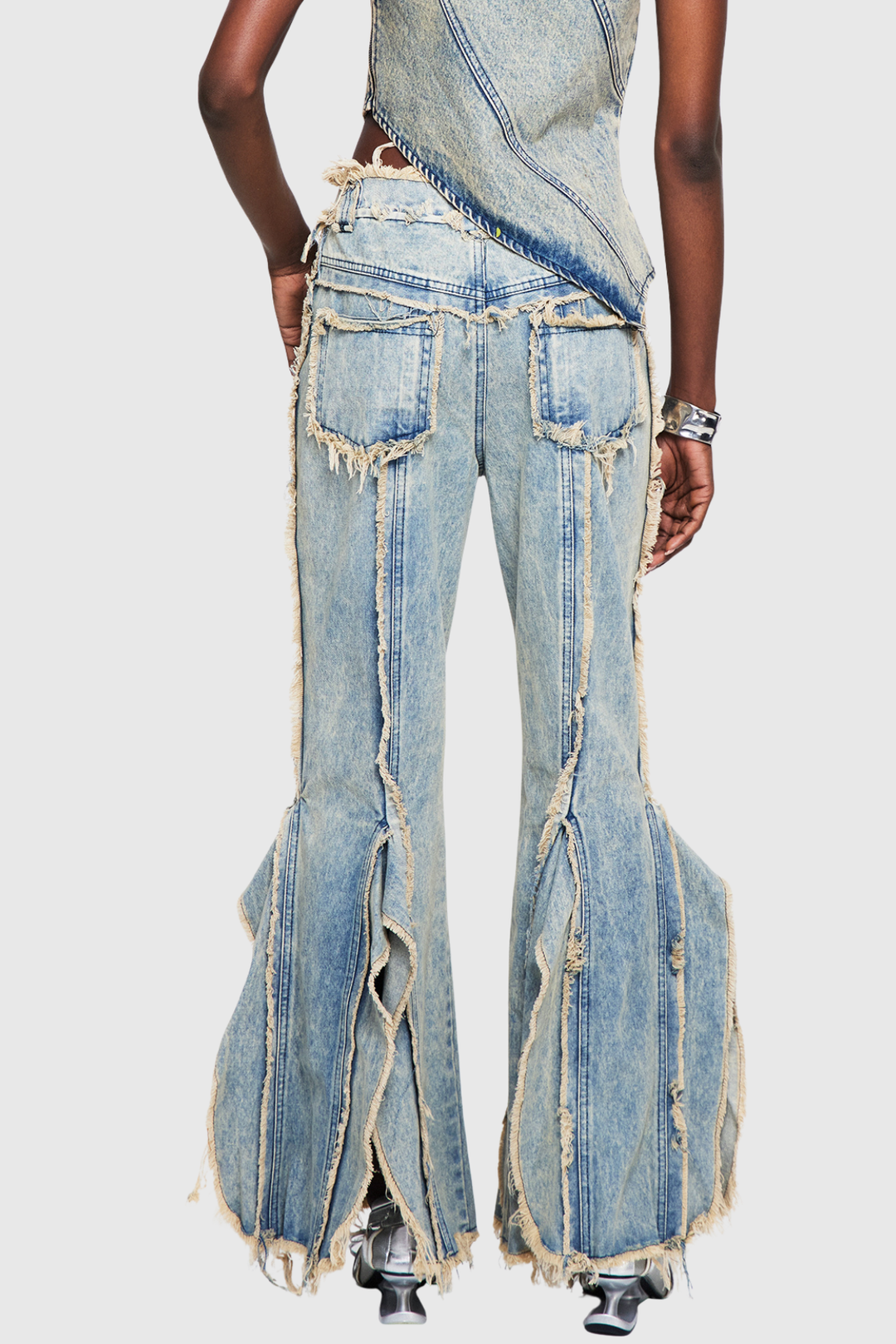 Pilaro Fringe Split Jeans
