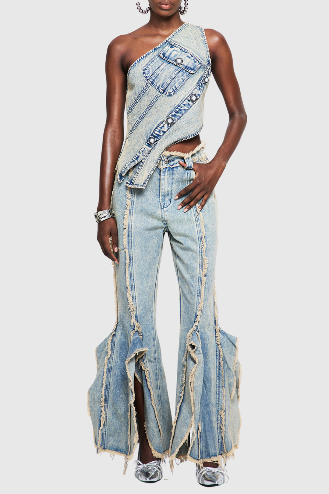 Pilaro Fringe Split Jeans