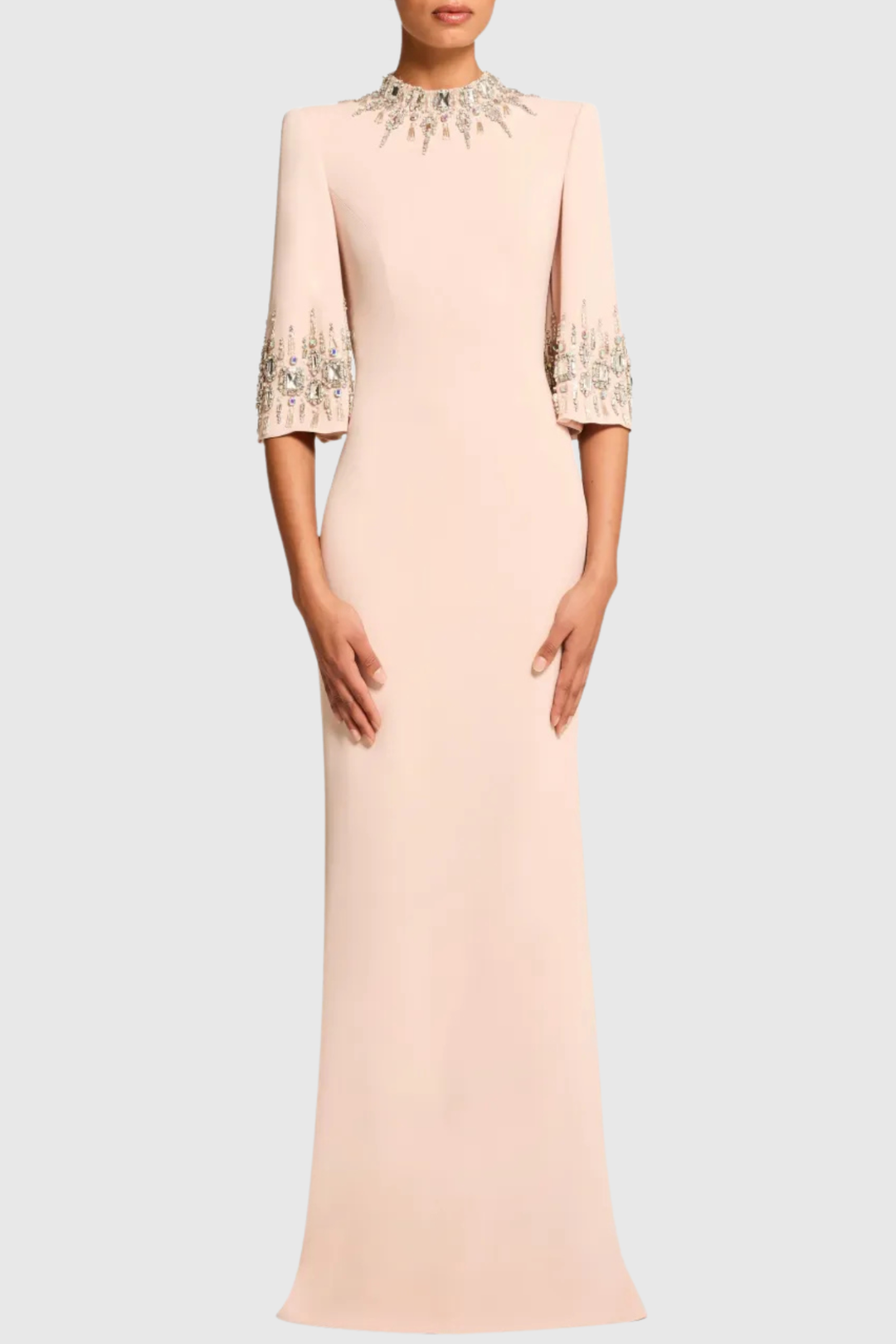 Pulosa Crystal Embellished Maxi Dress - Pink