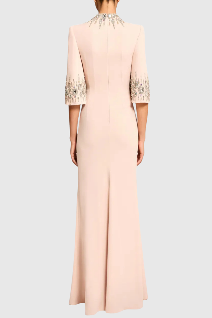 Pulosa Crystal Embellished Maxi Dress - Pink