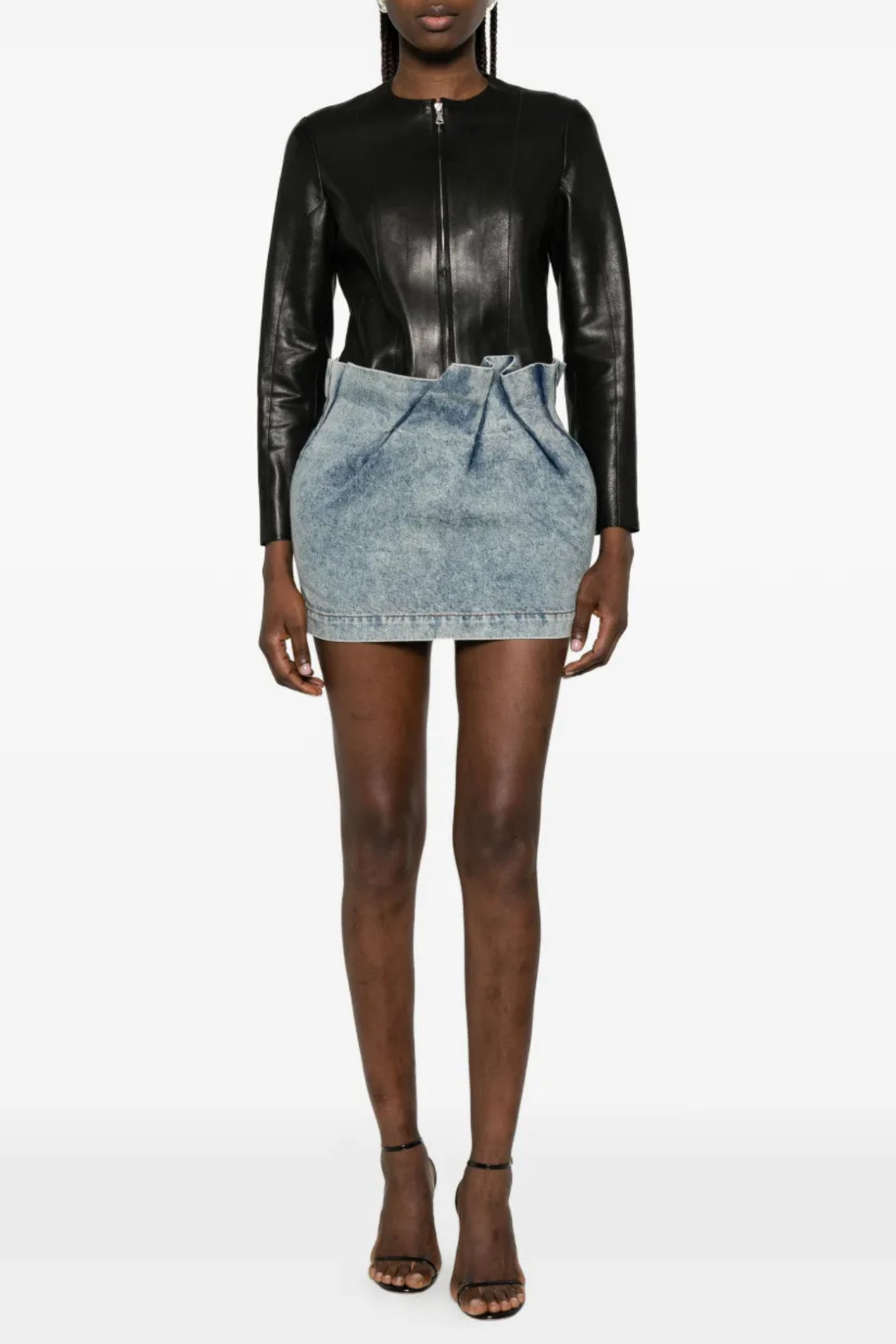 Purnima Pleated Denim Mini Skirt