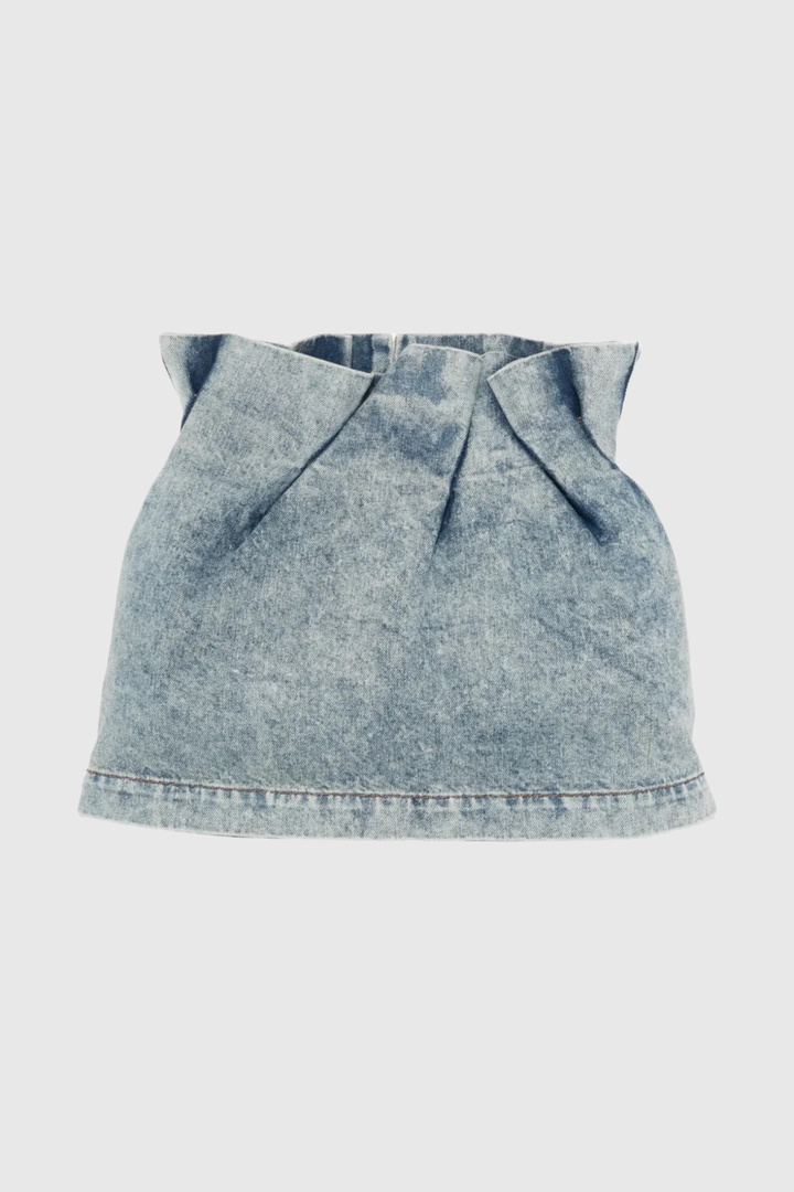 Purnima Pleated Denim Mini Skirt