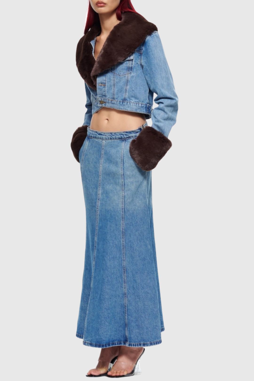 Rejoice Faux Fur Denim Jacket