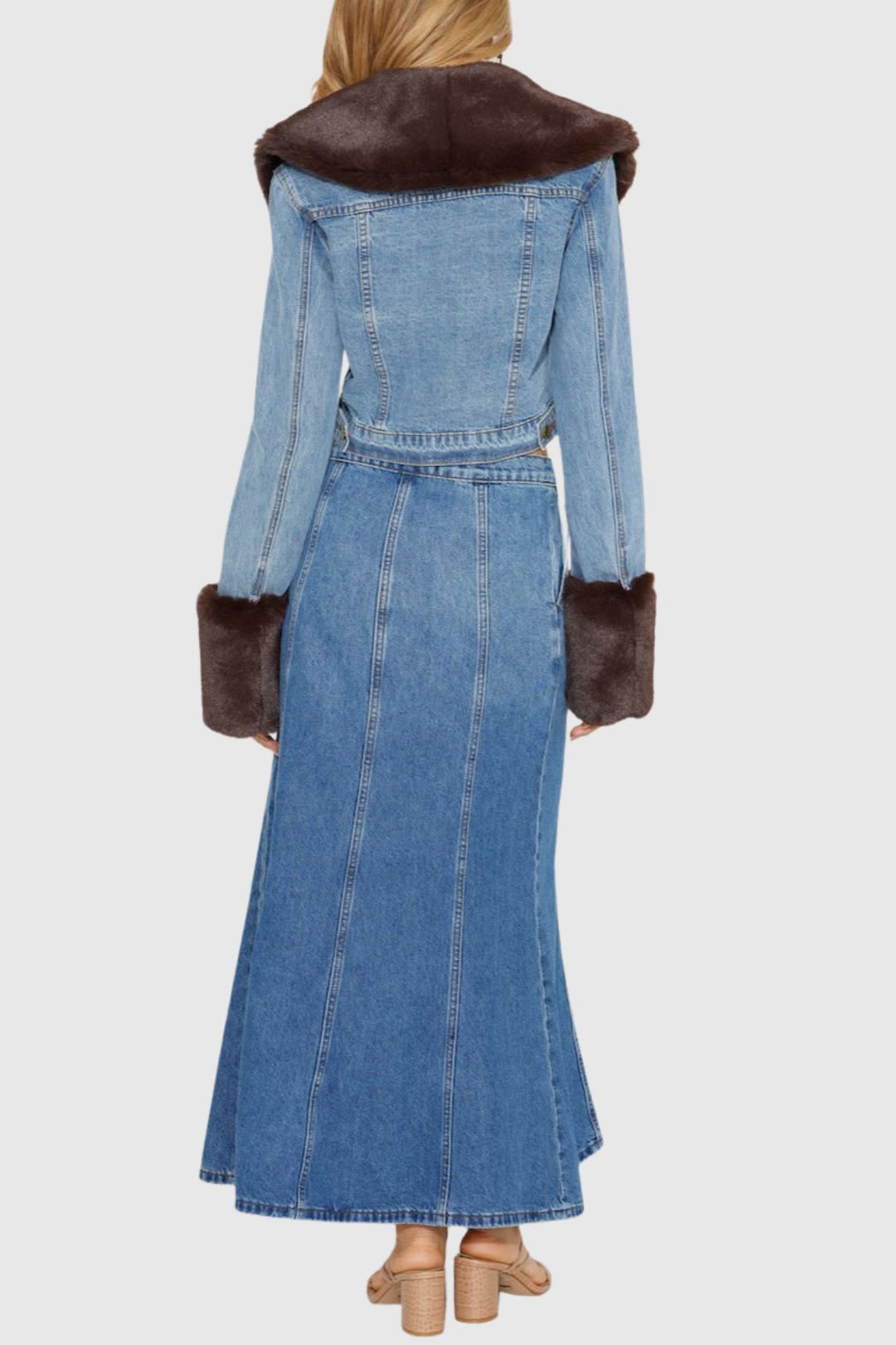 Rejoice Faux Fur Denim Jacket
