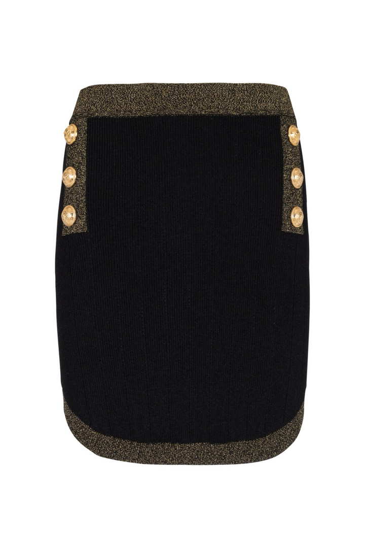 Ryvia Buttoned Knit Mini Skirt