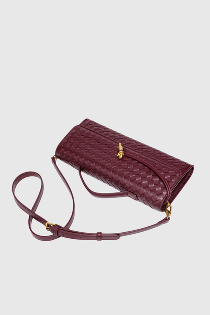 Samiya Woven Clutch Bag  - Wine