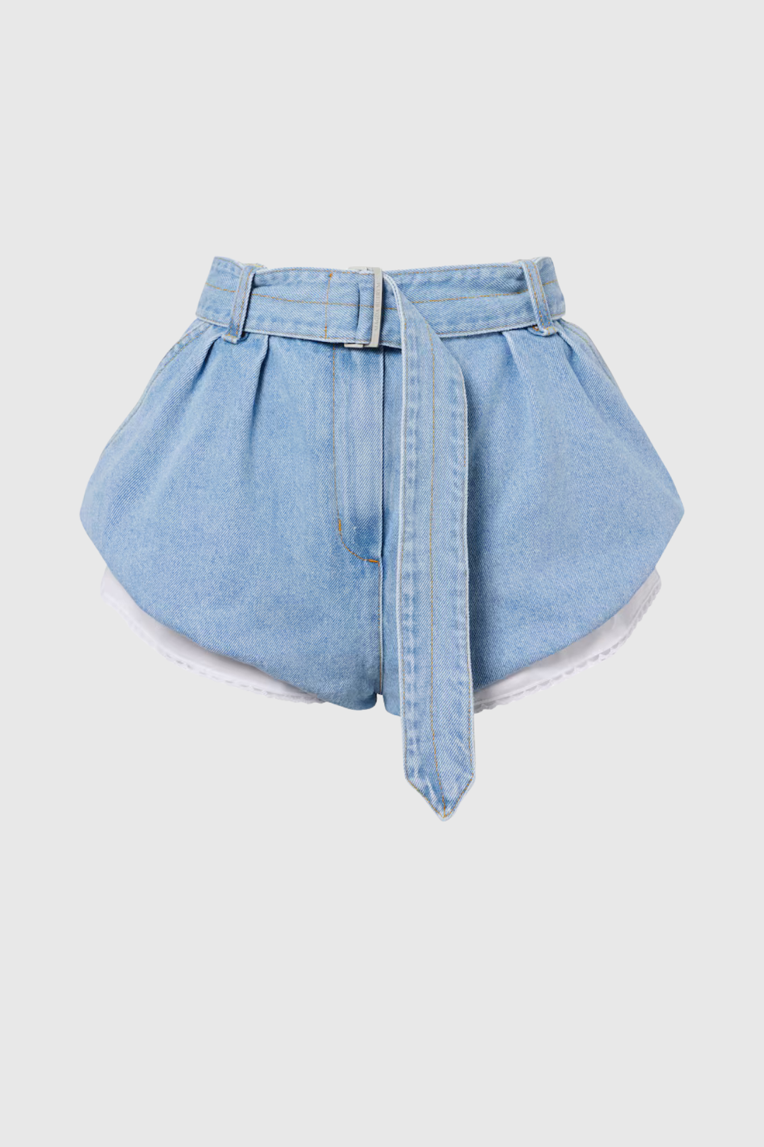 Shakalai Belted Denim Shorts - Blue