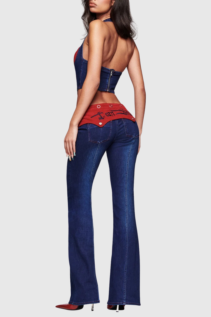 Tahnee Patchwork Corset - Red