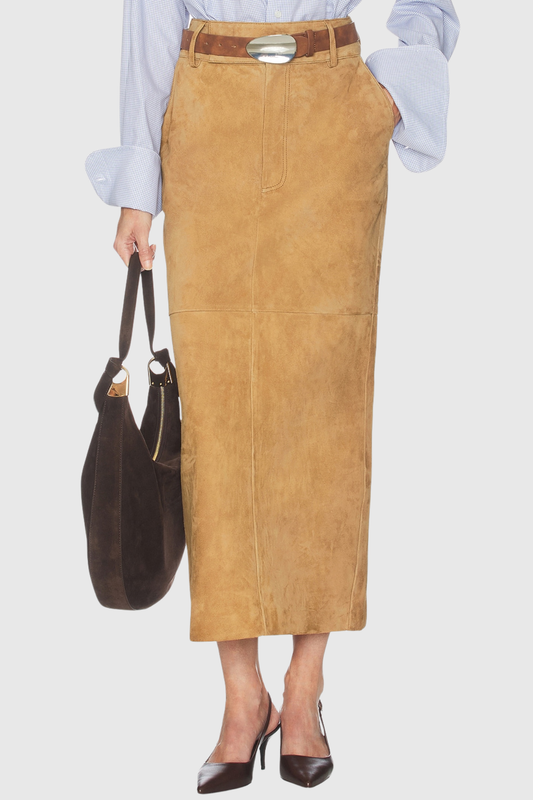 Tekoa Suede Midi Skirt