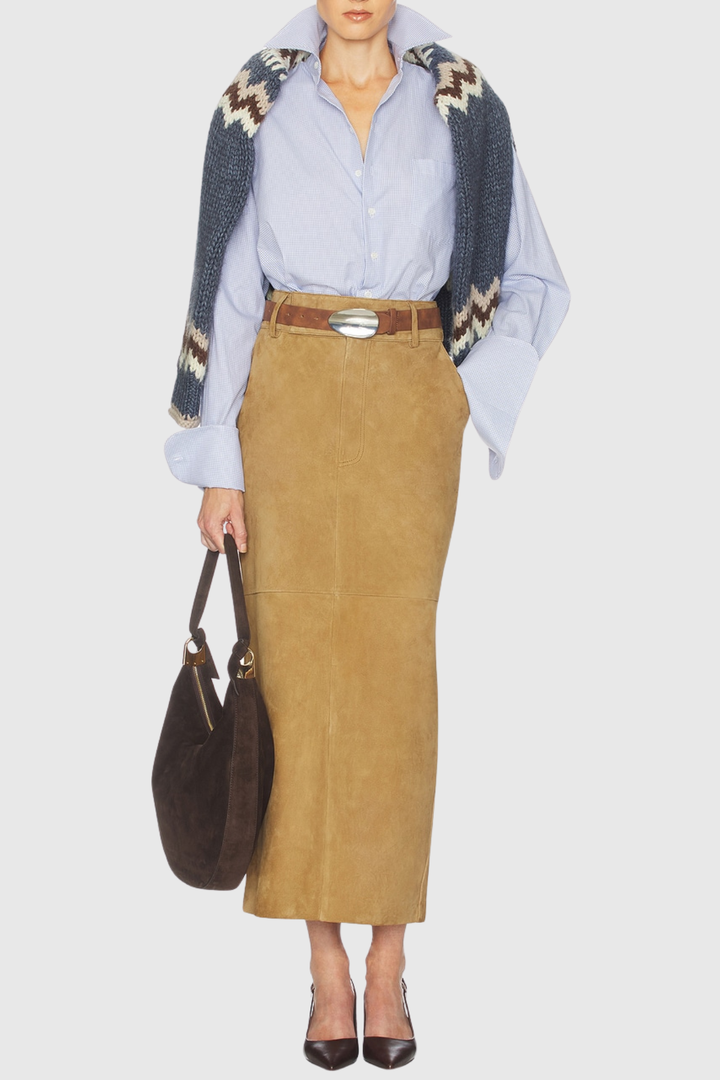 Tekoa Suede Midi Skirt