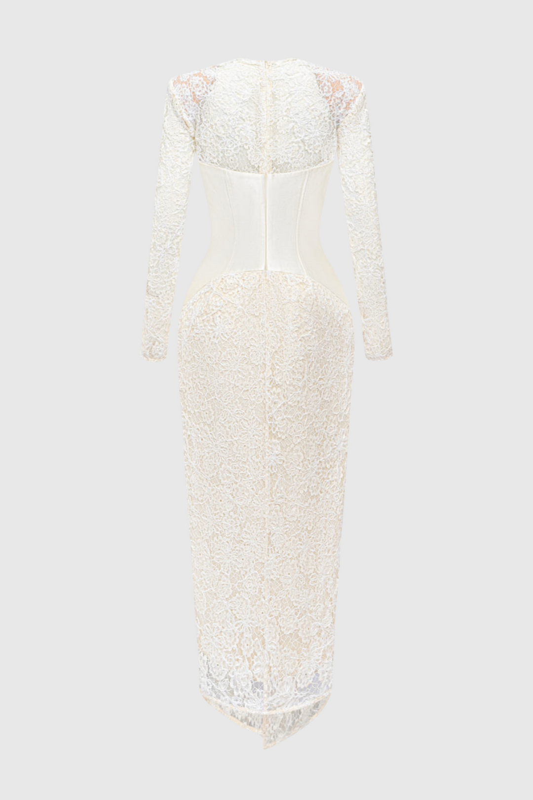 Thadda Lace Corset Belted Midi Dress