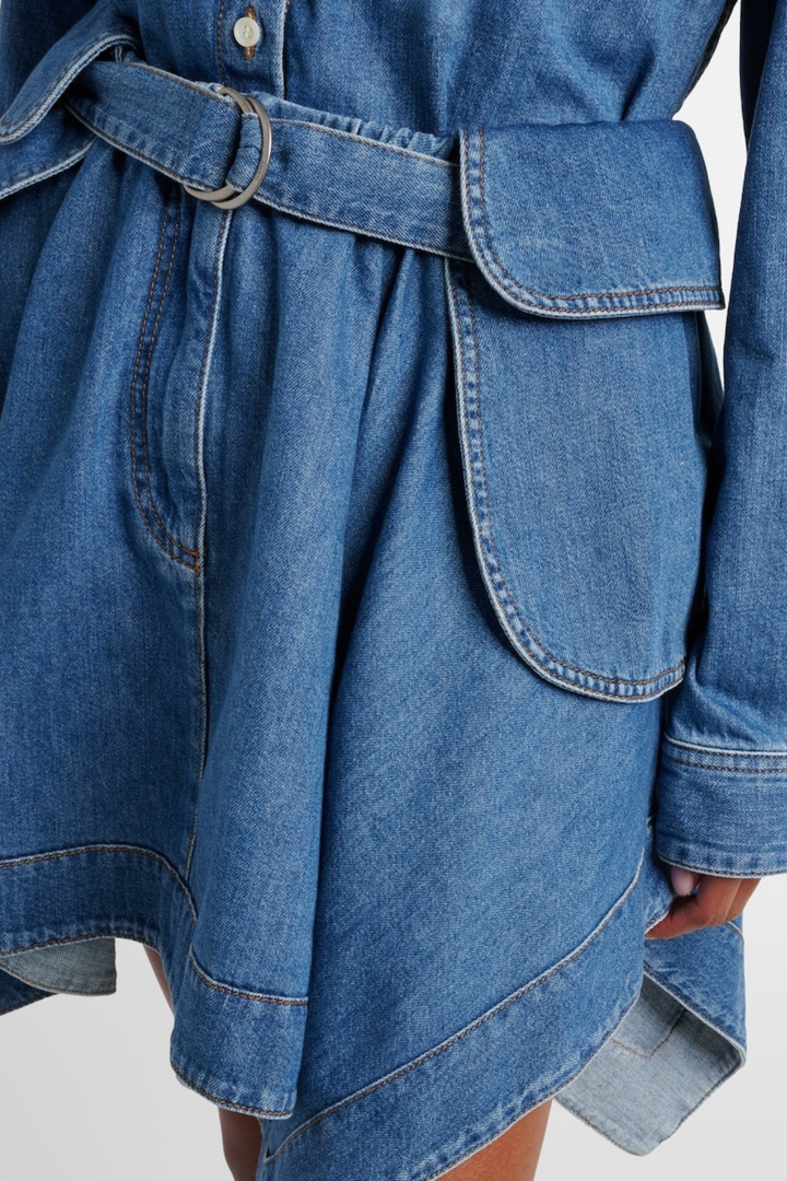 Tossi Belted Denim Mini Skirt