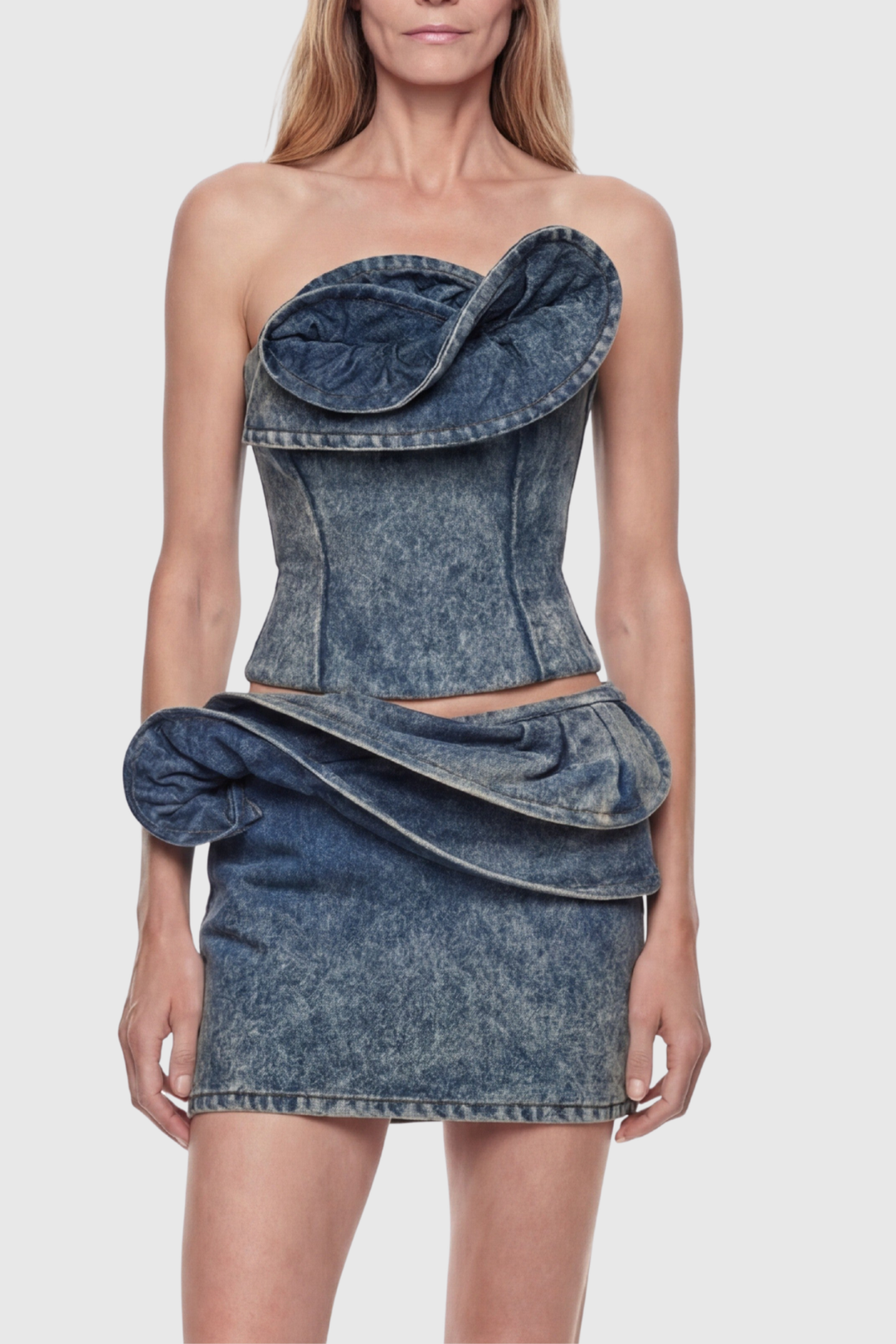 Trudya Floral Denim Corset