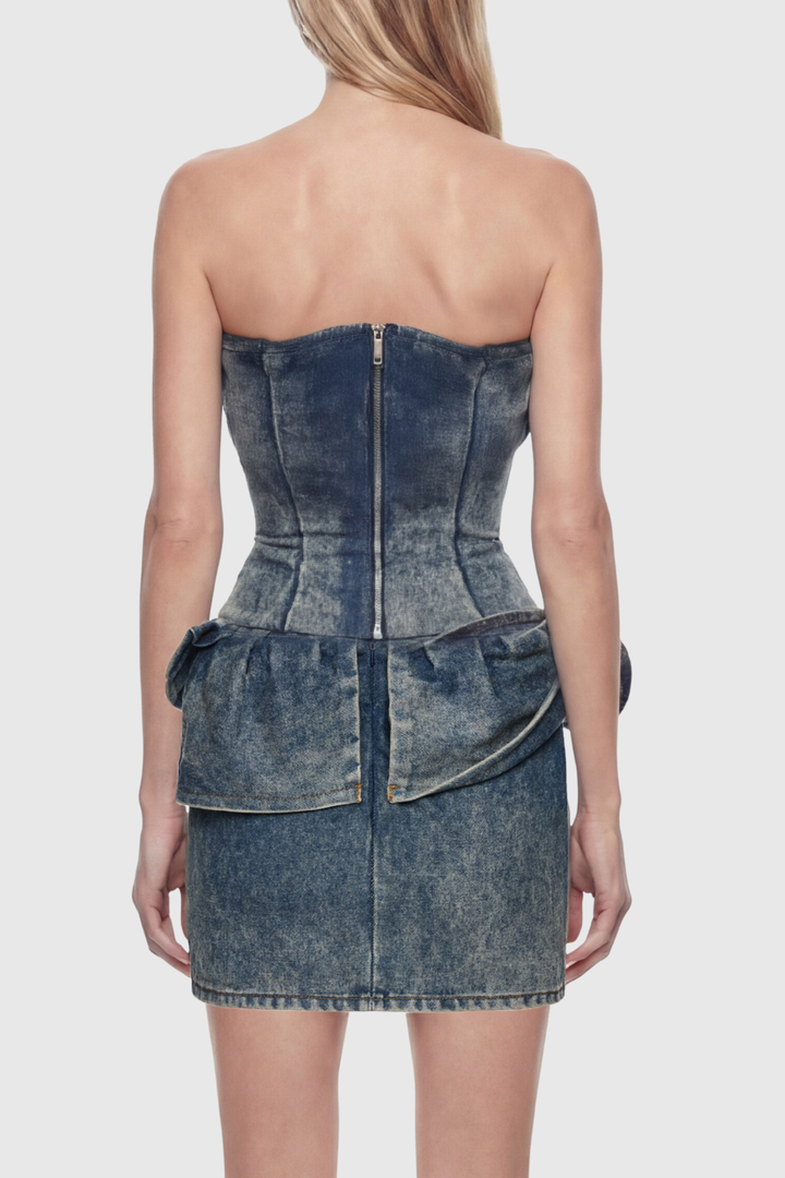 Trudya Floral Denim Corset