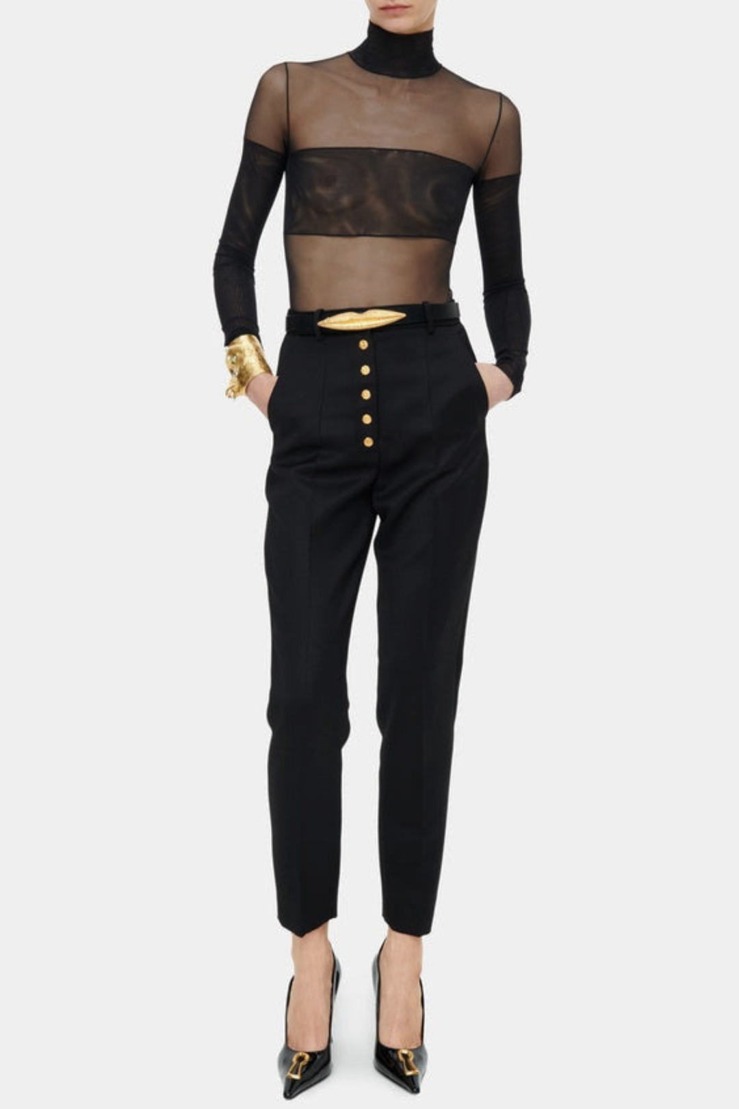 Ulises Mouth Metal Embellished Belt