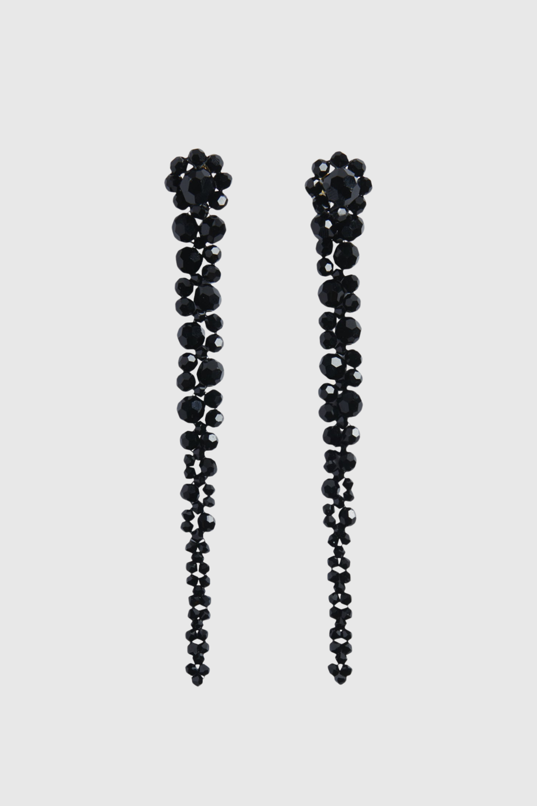 Vihoa Crystal Beaded Drip Earrings - Black