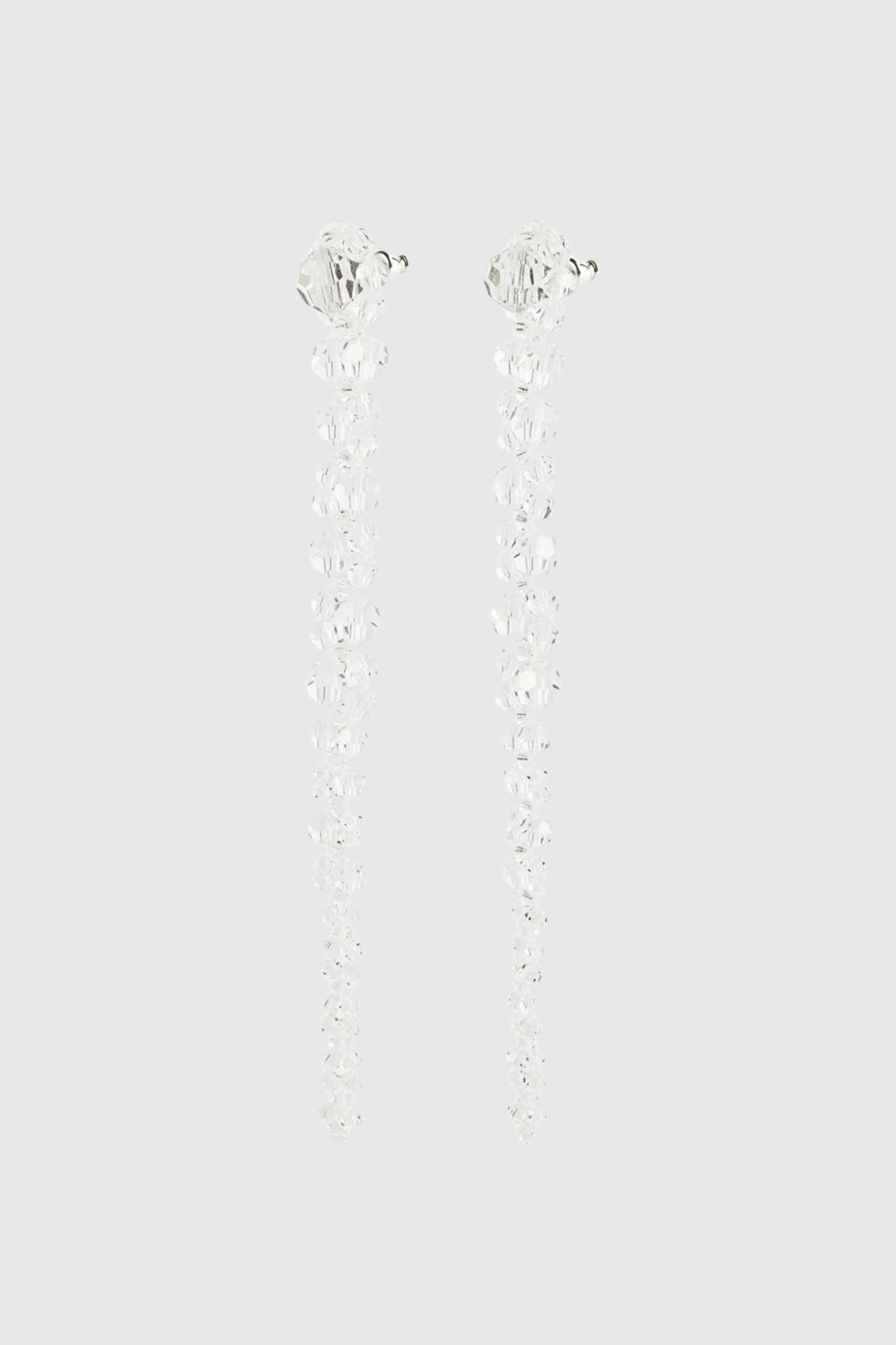 Vihoa Crystal Beaded Drip Earrings - Transparent