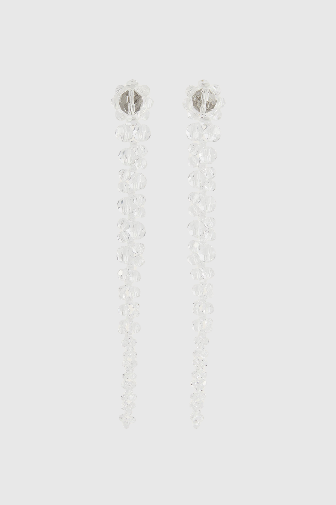 Vihoa Crystal Beaded Drip Earrings - Transparent