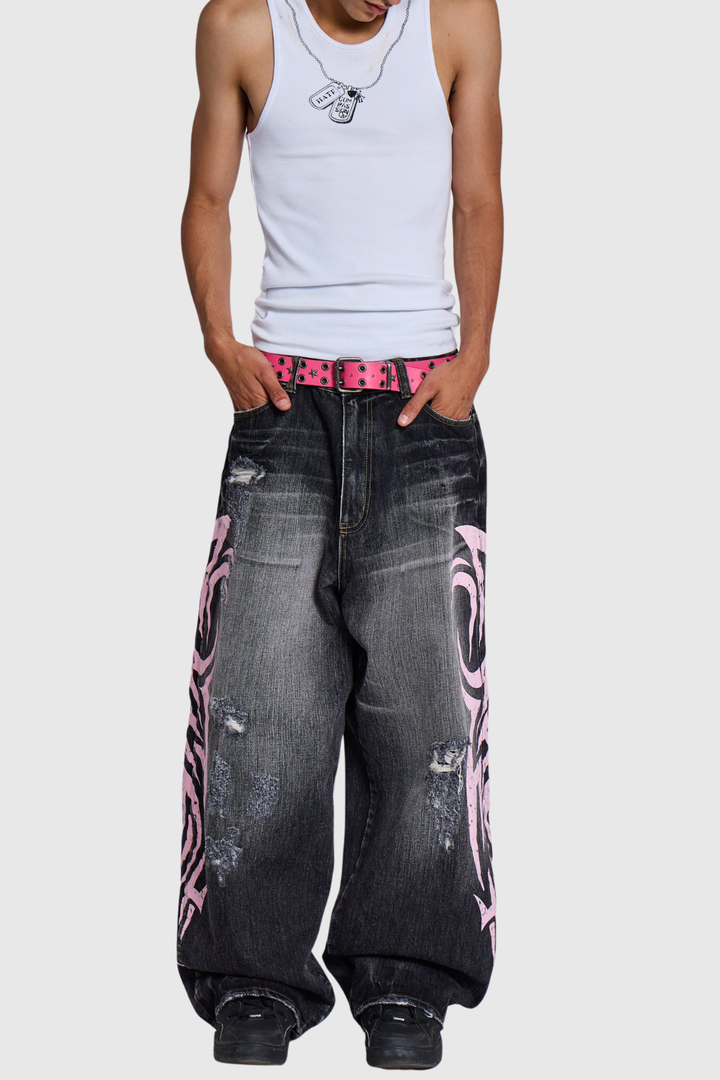 Violaine Blade Print Colossus Jeans - Black