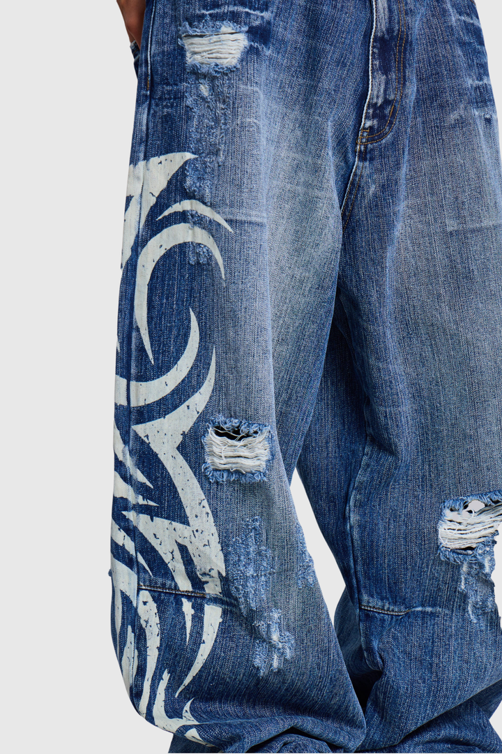 Violaine Blade Print Colossus Jeans - Blue