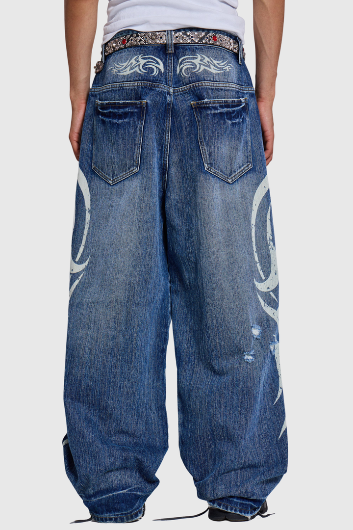 Violaine Blade Print Colossus Jeans - Blue