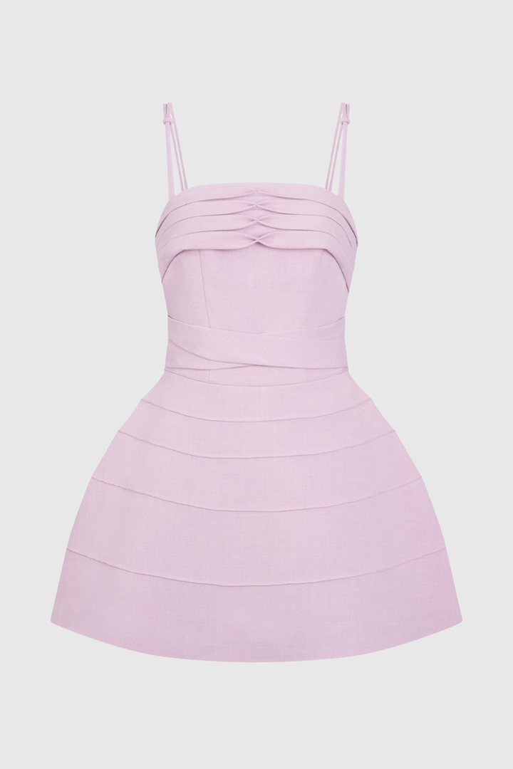 Viseo Pleated Cape Mini Dress