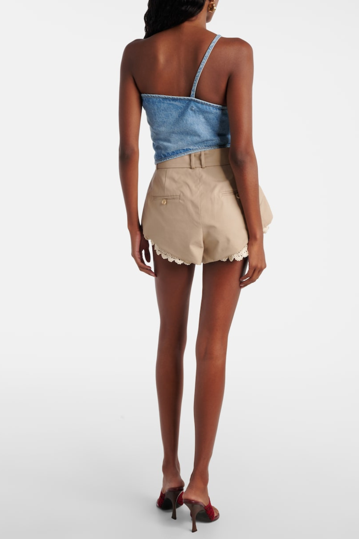 Zella One Shoulder Floral Denim Top